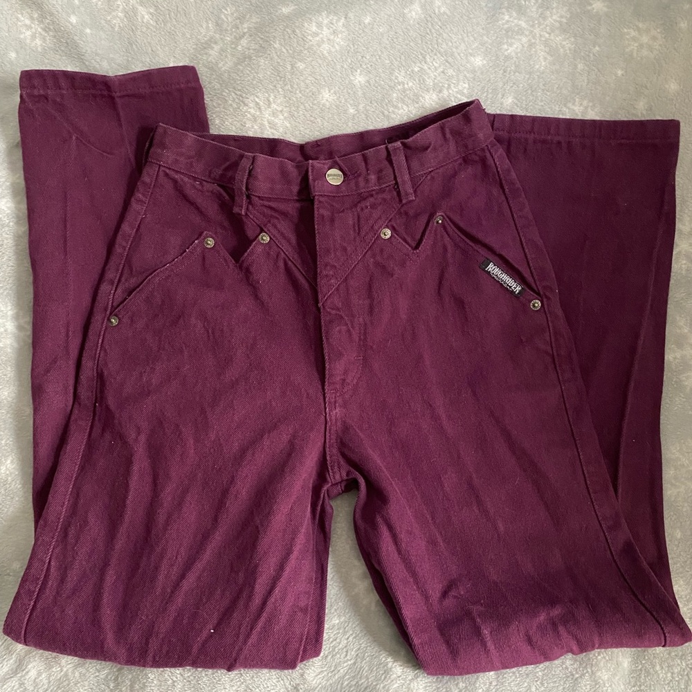 Roughrider vintage high-waisted straight jeans | size 5/6 | purple burgundy